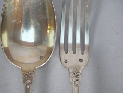 Set of cutlery in 950 thousandths silver...