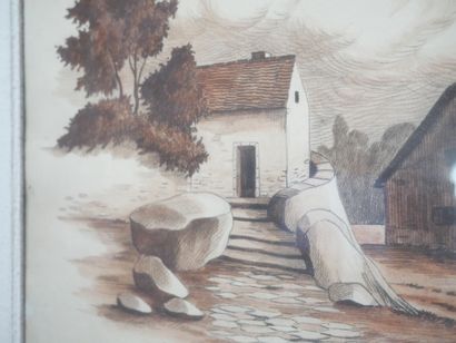 C. DEMEURE (XXe siècle)
Village aux chaumières
Dessin...