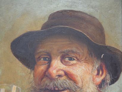 Léon NOIREAUT (1890-1960) 
Le buveur
Huile...