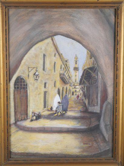 Ecole Orientaliste
Rue à Jérusalem
Aquarelle...