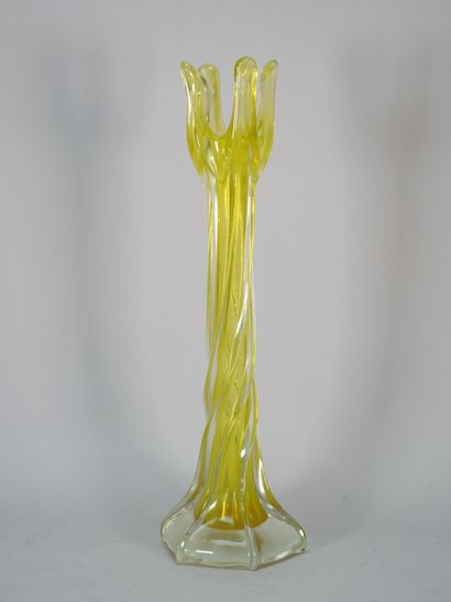 MURANO
Long-necked soliflore vase in yellow-tinted...