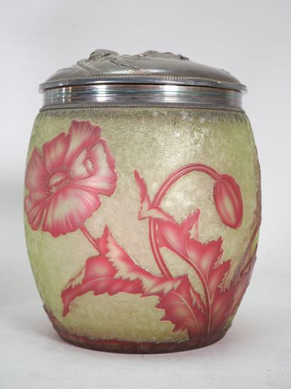 Crystal vase with flared neck and cut decoration...