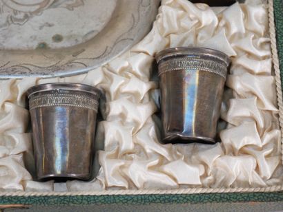 Liqueur service in silver and 950 thousandths...