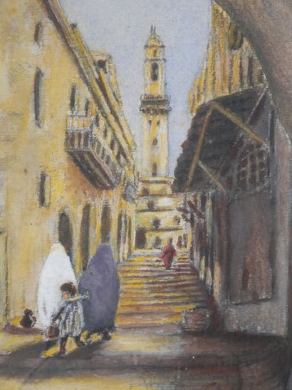 Ecole Orientaliste
Rue à Jérusalem
Aquarelle...