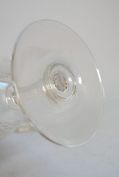 Part of a set of crystal glasses with trellis...