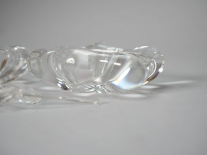 DAUM
Pair of free-form crystal salerons.
Case.
Dimensions:...