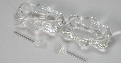 DAUM
Pair of free-form crystal salerons.
Case.
Dimensions:...
