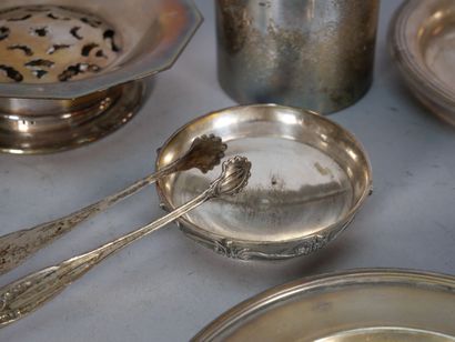 Set of silver-plated metal parts including...