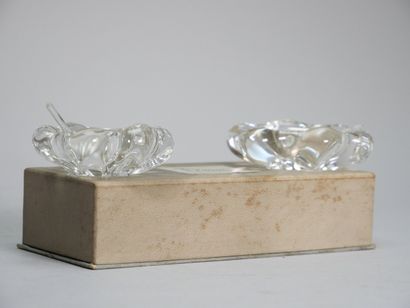 DAUM
Pair of free-form crystal salerons.
Case.
Dimensions:...