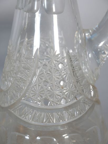 Cut crystal truncated-cone decanter with...