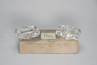 DAUM
Pair of free-form crystal salerons.
Case.
Dimensions:...