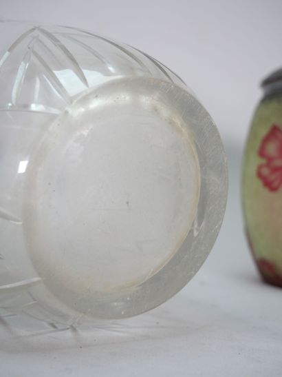 Crystal vase with flared neck and cut decoration...