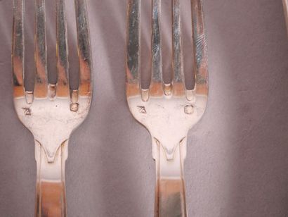 Set of 12 Art Deco style 950 thousandths...