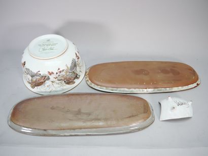 VALLAURIS 
Free-form glazed earthenware tripod...