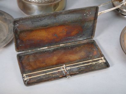 Set of silver-plated metal parts including...