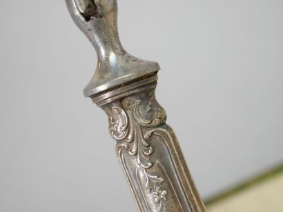Cutlery for carving, handle in filled silver...
