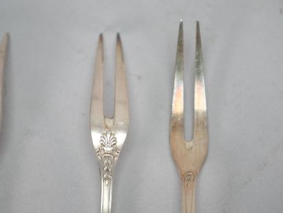 White metal service set with foliate and...