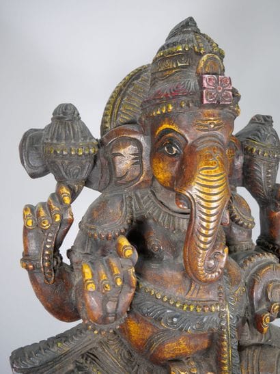 INDIA, 20th century
Large carved and polychromed...