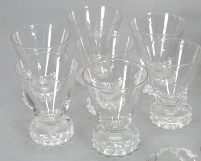 Cut crystal liqueur service, base model decorated...