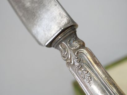 Cutlery for carving, handle in filled silver...