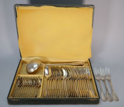 Mismatched sets of white metal household...