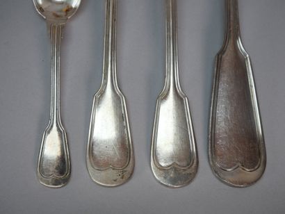 Mismatched sets of white metal household...