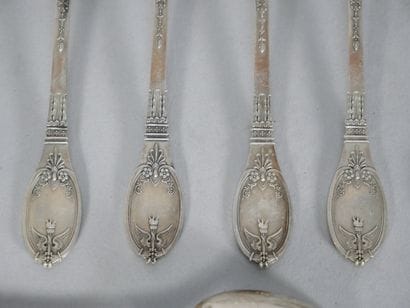 Tea service set in silver 950 thousandths...