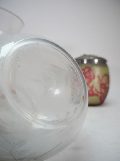 Crystal vase with flared neck and cut decoration...