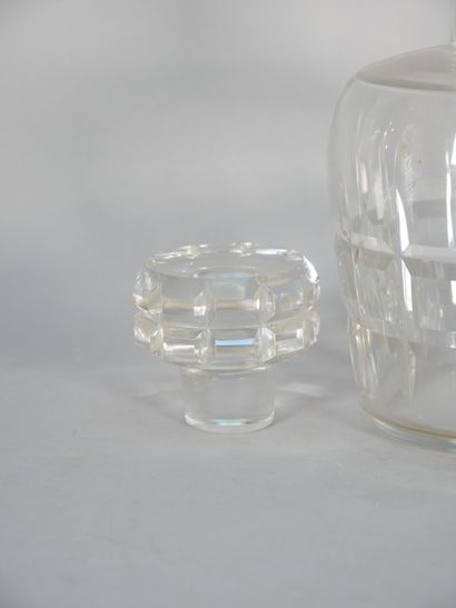Cut crystal truncated-cone decanter with...