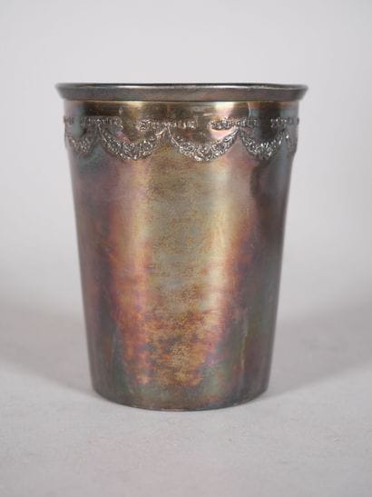 950 thousandths silver tumbler decorated...