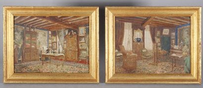 École fin du XIXe siècle
Scènes d'intérieurs
Gouaches...