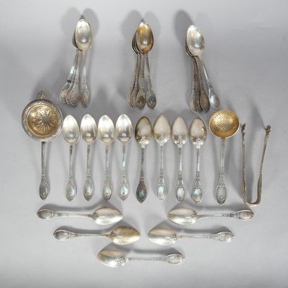 Tea service set in silver 950 thousandths...