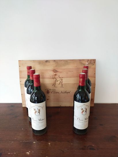 6 bouteilles Château CLERC MILLON Cru classé...