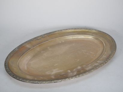 Oval platter in 950 thousandths silver with...