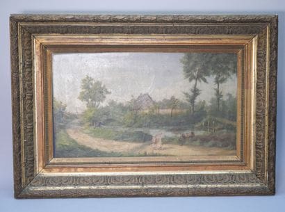 École du XIXe siècle
Paysage de campagne...