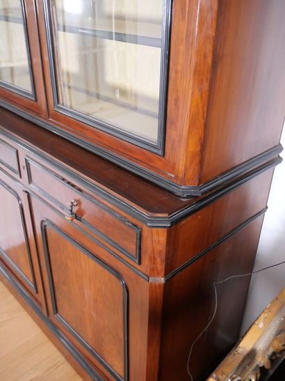 Buffet deux corps en bois de placage et bois...