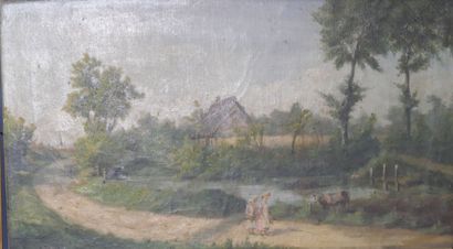 École du XIXe siècle
Paysage de campagne...