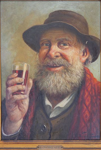 Léon NOIREAUT (1890-1960) 
Le buveur
Huile...