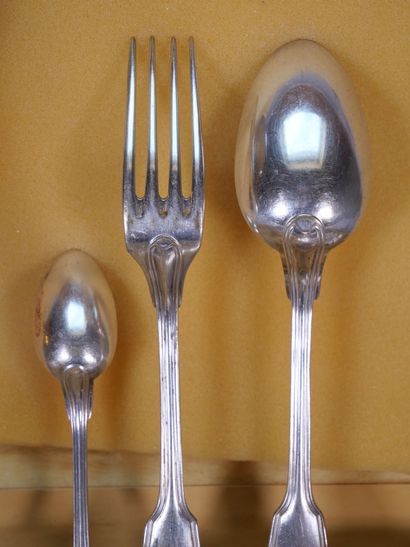 Mismatched sets of white metal household...