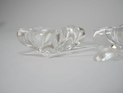 DAUM
Pair of free-form crystal salerons.
Case.
Dimensions:...