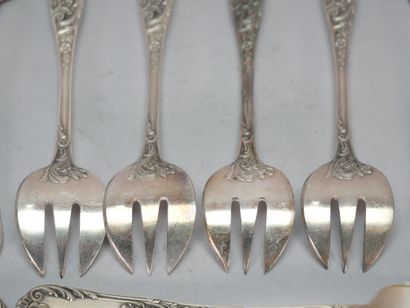 RAVINET DENFERT
10 oyster forks and 6 snail...