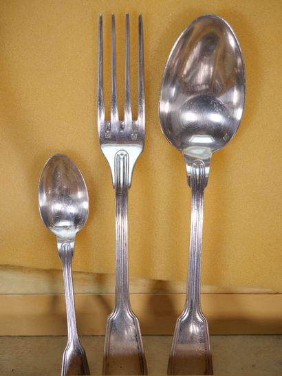 Mismatched sets of white metal household...
