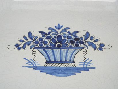 ROUEN
Set of 3 polychrome enameled earthenware...