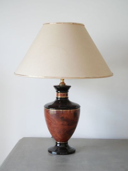 Paire de lampe de salon, le pied en céramique...