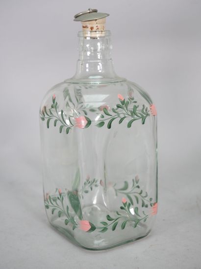 Crystal vase with flared neck and cut decoration...