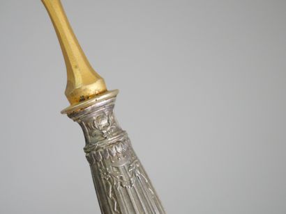 Strawberry cutlery in gilt metal, handle...