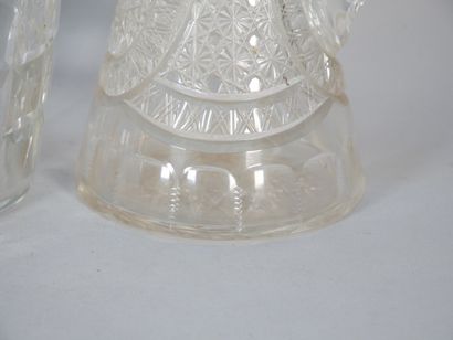 Cut crystal truncated-cone decanter with...