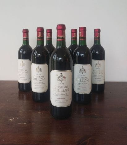 8 bouteilles Château DILLON HAUT, MEDOC 1990
(caisse...