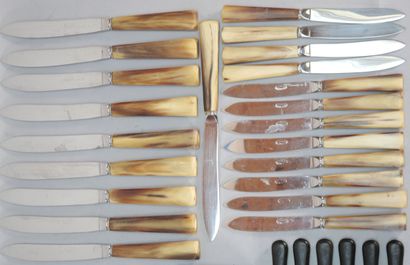 Set of mismatched knives including : 
- LUER...