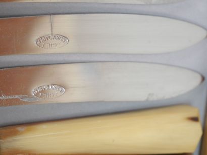 Set of mismatched knives including : 
- LUER...